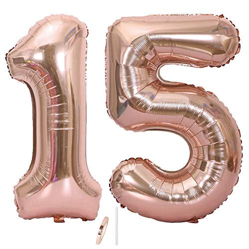 40" Giant Rose Gold Foil Number Balloon Birthday Wedding Party Decoration